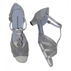 TIFFANY SILVER SPARKLE - 1.5 INCH HEEL
